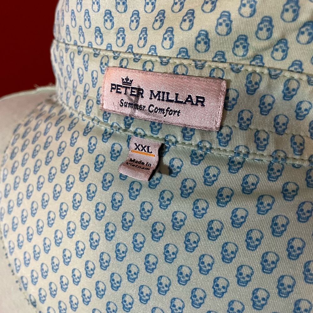 Peter Millar Men’s Summer‎ Comfort Skull Print All Over Golfing Performance Polo - Picture 2 of 5